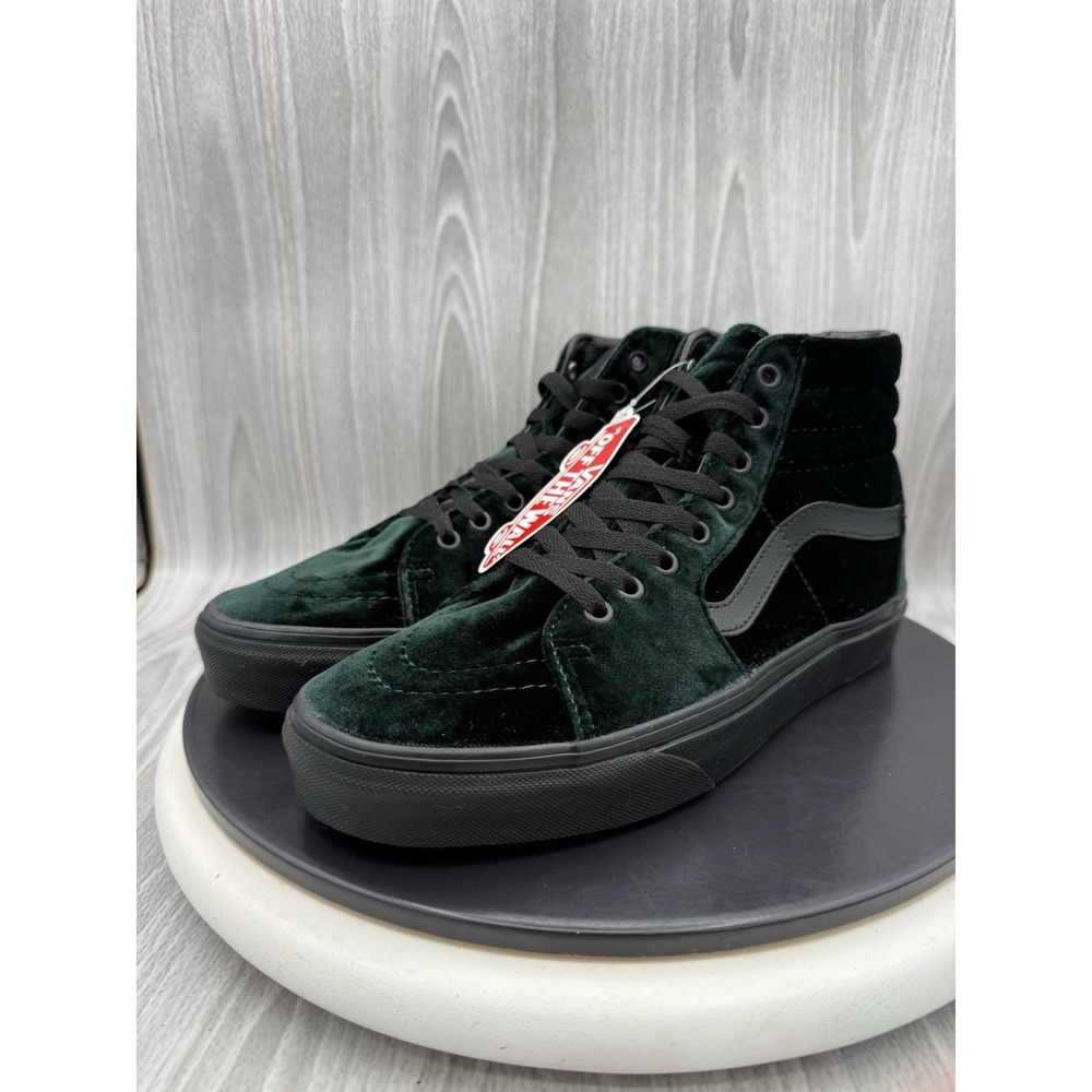 Vans Sk8-Hi Womens Size 9 Velvet Emerald Green Black Sneakers Hi Top Shoes NEW